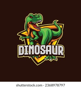 Vector illustration of trex mascot logo template for sport team and gaming team