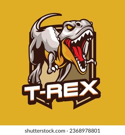 Vector illustration of trex mascot logo template for sport team and gaming team