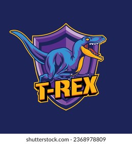 Vector illustration of trex mascot logo template for sport team and gaming team