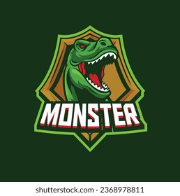 Vector illustration of trex mascot logo template for sport team and gaming team