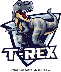 Vektorgrafik der Trex-Maskottentafel für Sportteam und Gaming-Team