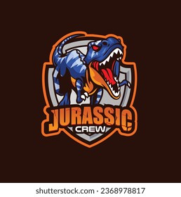 Vector illustration of trex mascot logo template for sport team and gaming team