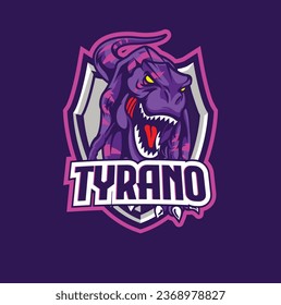 Vector illustration of trex mascot logo template for sport team and gaming team