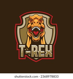 Vector illustration of trex mascot logo template for sport team and gaming team