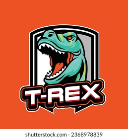 Vector illustration of trex mascot logo template for sport team and gaming team