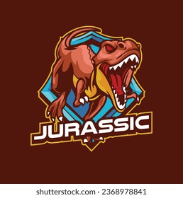 Vector illustration of trex mascot logo template for sport team and gaming team