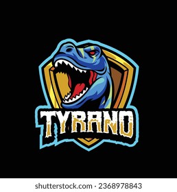 Vector illustration of trex mascot logo template for sport team and gaming team