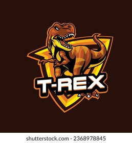 Vector illustration of trex mascot logo template for sport team and gaming team