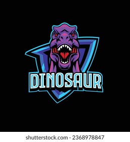 Vector illustration of trex mascot logo template for sport team and gaming team