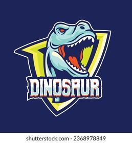 Vector illustration of trex mascot logo template for sport team and gaming team