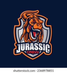 Vector illustration of trex mascot logo template for sport team and gaming team