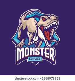 Vector illustration of trex mascot logo template for sport team and gaming team