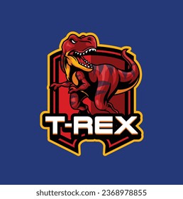 Vector illustration of trex mascot logo template for sport team and gaming team