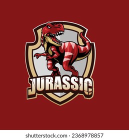 Vector illustration of trex mascot logo template for sport team and gaming team