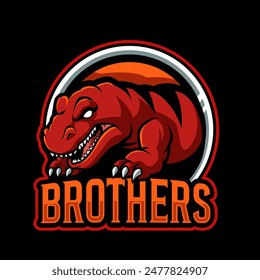 Vector illustration of trex mascot logo template for sport team and gaming team