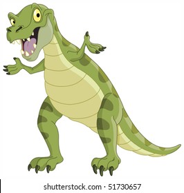 Vector illustration of a T-Rex presenting