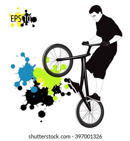 vector illustration of the trials  bike 