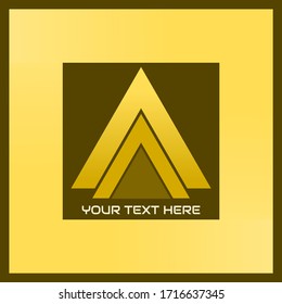 vector illustration, a triangle of brown to light brown images piled together to form a symbol of a tent, flat logo icon style