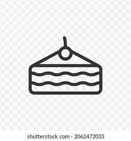 Vector illustration of triangle cake icon in dark color and transparent background(png).