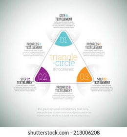 Vector illustration of triangle circle infographic elements.