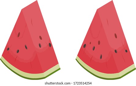Vektorgrafik der dreieckigen Wassermelone.