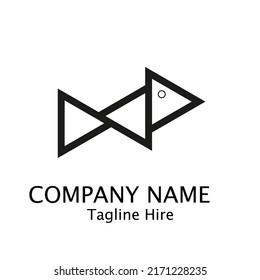 Ilustración vectorial de peces triangulares de estilo blanco y negro. Se puede utilizar como logotipo, marca y tatuaje