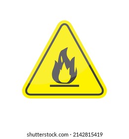 Vector Illustration Of Triangle Flammable Sign Template Icon.