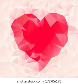 Vector Illustration of  Triangle heart background