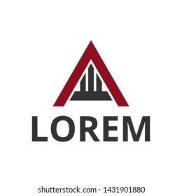 vector illustration triangle letter a construction icon logo design 