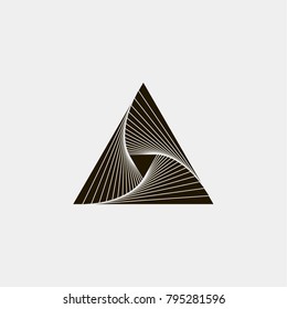 Vector illustration of a triangle logo, emblem, sign, symbol