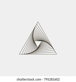 Vector illustration of a triangle logo, emblem, sign, symbol