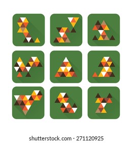 The vector illustration of triangle pets