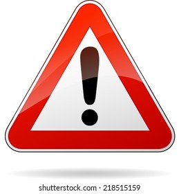 Vector Illustration Of Triangle Traffic Sign For Warning