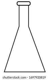 vector illustration of a triangular medical flask on a white background; medical experiments, chemical and medical devices