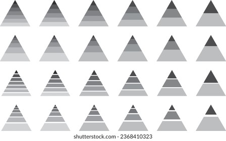 Vector illustration of a triangular pyramidal hierarchy hierarchy
