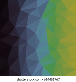 Vector illustration. Triangulated background. Green, gray, yellow
