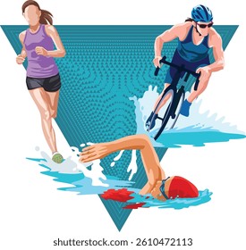 Vector illustration for a triathlon event
