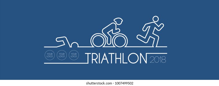 Vector illustration triathlon, flat design. vector illustration