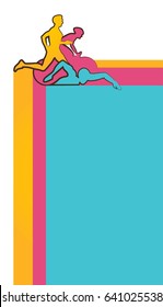 Vector illustration triathlon, flat design.