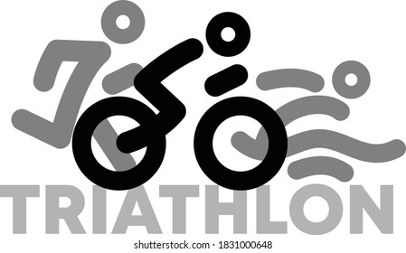 the vector illustration of the triathlon logo