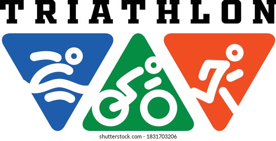 the vector illustration of the triathlon logo