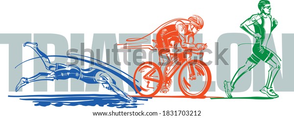 Vector Illustration Triathlon Logo Stock Vector (Royalty Free ...