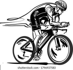 the vector illustration of the Triathlon sport