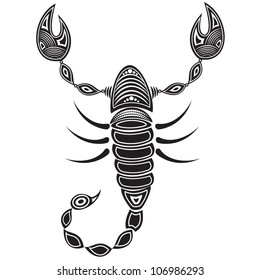 Vector illustration of a tribal animal - Scorpion
