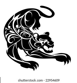 vector illustration of a tribal design panther