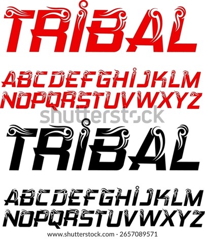 Vector illustration of tribal font design graphics suitable for use on metal posters and so on 