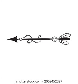 Vector illustration with tribal frame with ethnic arrows and feathers. American indian motifs. Boho style.