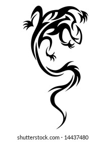vector illustration of a tribal gecko design