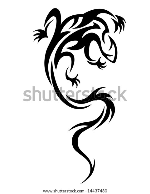 Vector Illustration Tribal Gecko Design Stock Vector (Royalty Free