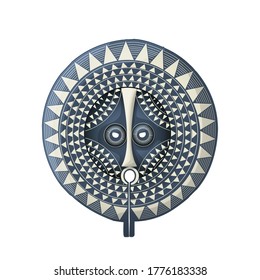 Vector illustration of a tribal  mask over white background